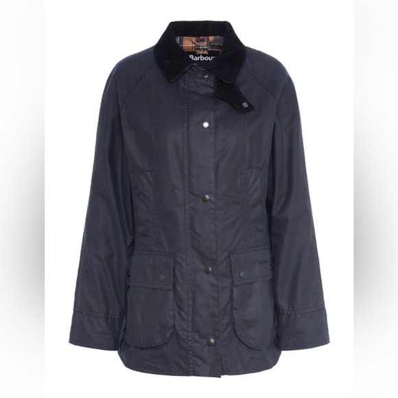 Barbour Classic Beadnell Waxed Navy Utility Jacket - Picture 5 of 17